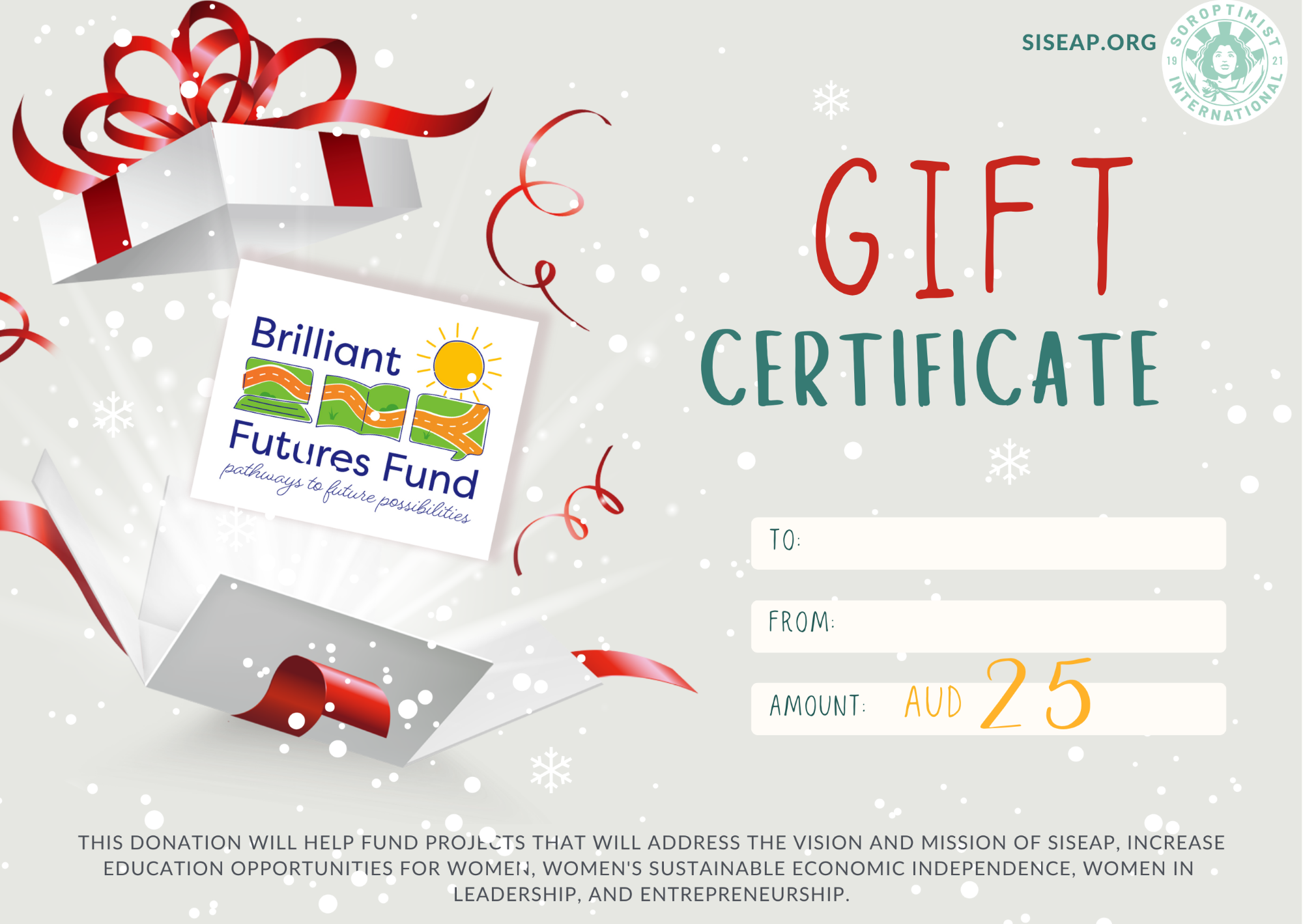 Christmas Gift Certificate - Gift Box 25.00